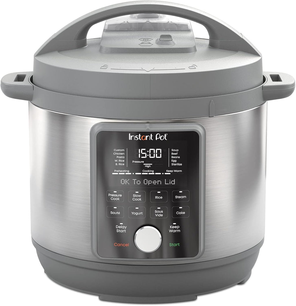 Instant Pot, olla a presión eléctrica de 6 cuartos de galón Whisper Quiet 9 en 1, arrocera rápida, vaporera, olla para saltear, máquina para hacer yogur, calentador y esterilizador, aplicación