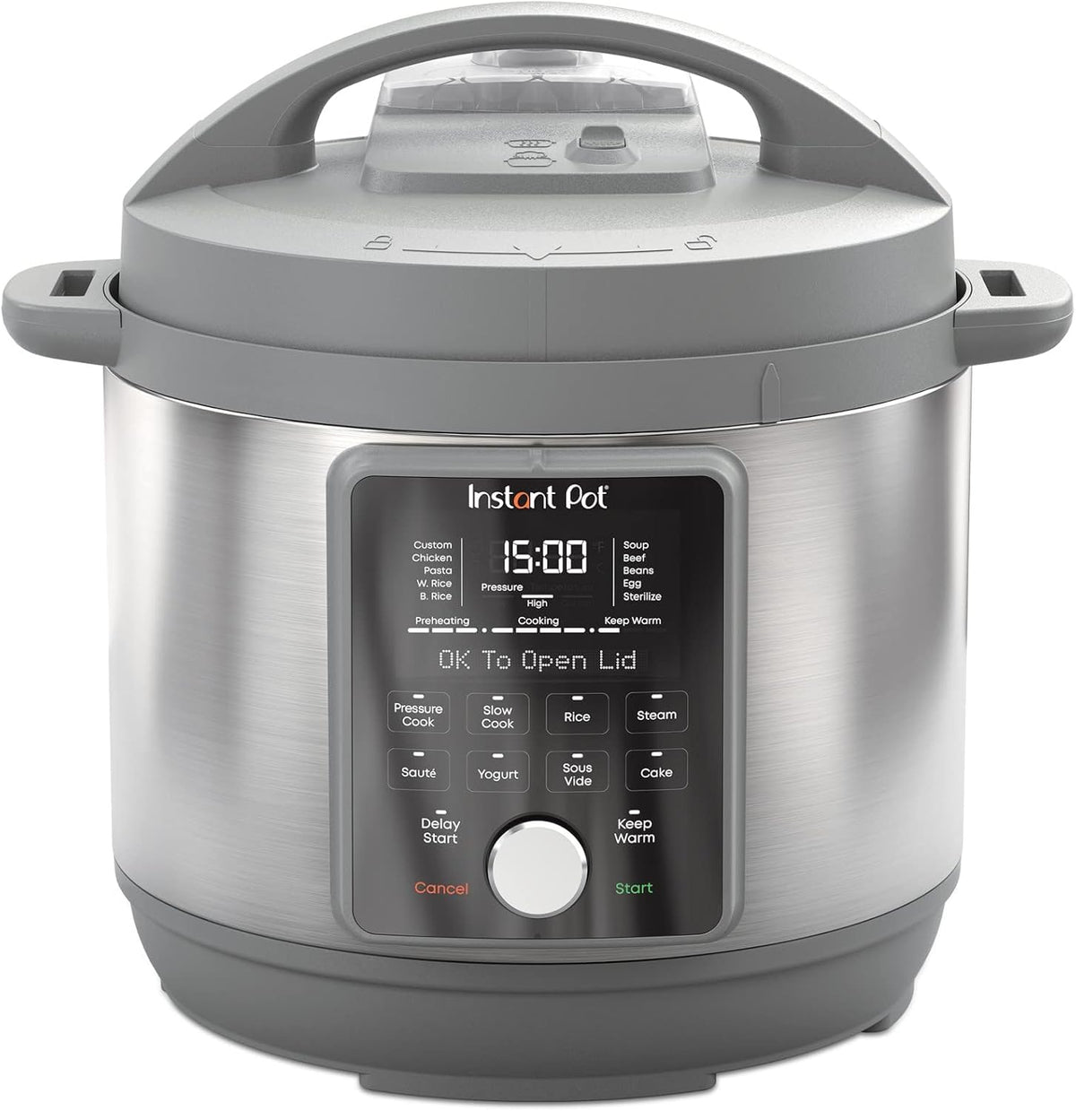 Instant Pot, olla a presión eléctrica de 6 cuartos de galón Whisper Quiet 9 en 1, arrocera rápida, vaporera, olla para saltear, máquina para hacer yogur, calentador y esterilizador, aplicación
