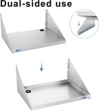 HARDURA - Estante de pared de acero inoxidable para microondas, 18 x 24