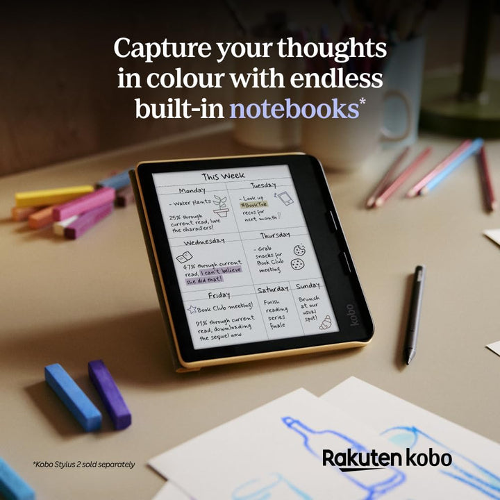 Kobo Libra Colour | eReader | Pantalla Kaleido 3 de tinta E sin deslumbramiento de 7 pulgadas | Opción de modo oscuro | Audiolibros | Resistente al agua | Negro