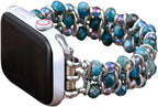 Correa de reloj inteligente para mujer, hecha a mano, compatible con caras de Apple de 1.496 a 1.772 pulgadas