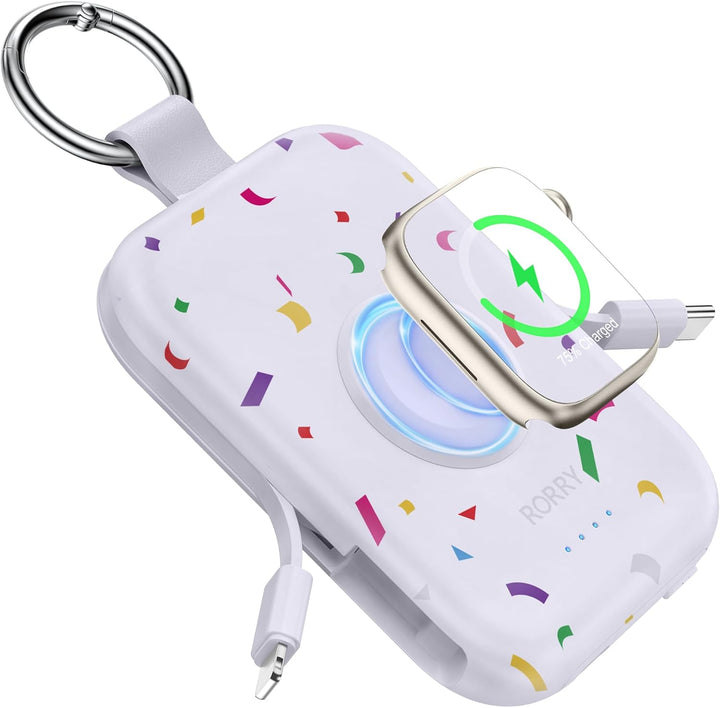 RORRY Cargador portátil de 5000 mAh ,batería externa con cables int...