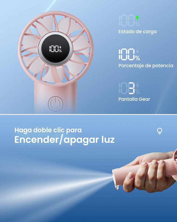 Gaiatop Ventilador Mini Portátil, Ventiladores de Mano de 3 Velocid...