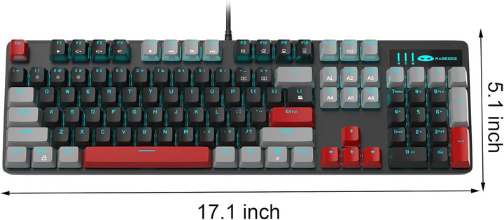 MageGee Teclado mecánico para juegos, 104 teclas, teclados retroilu...