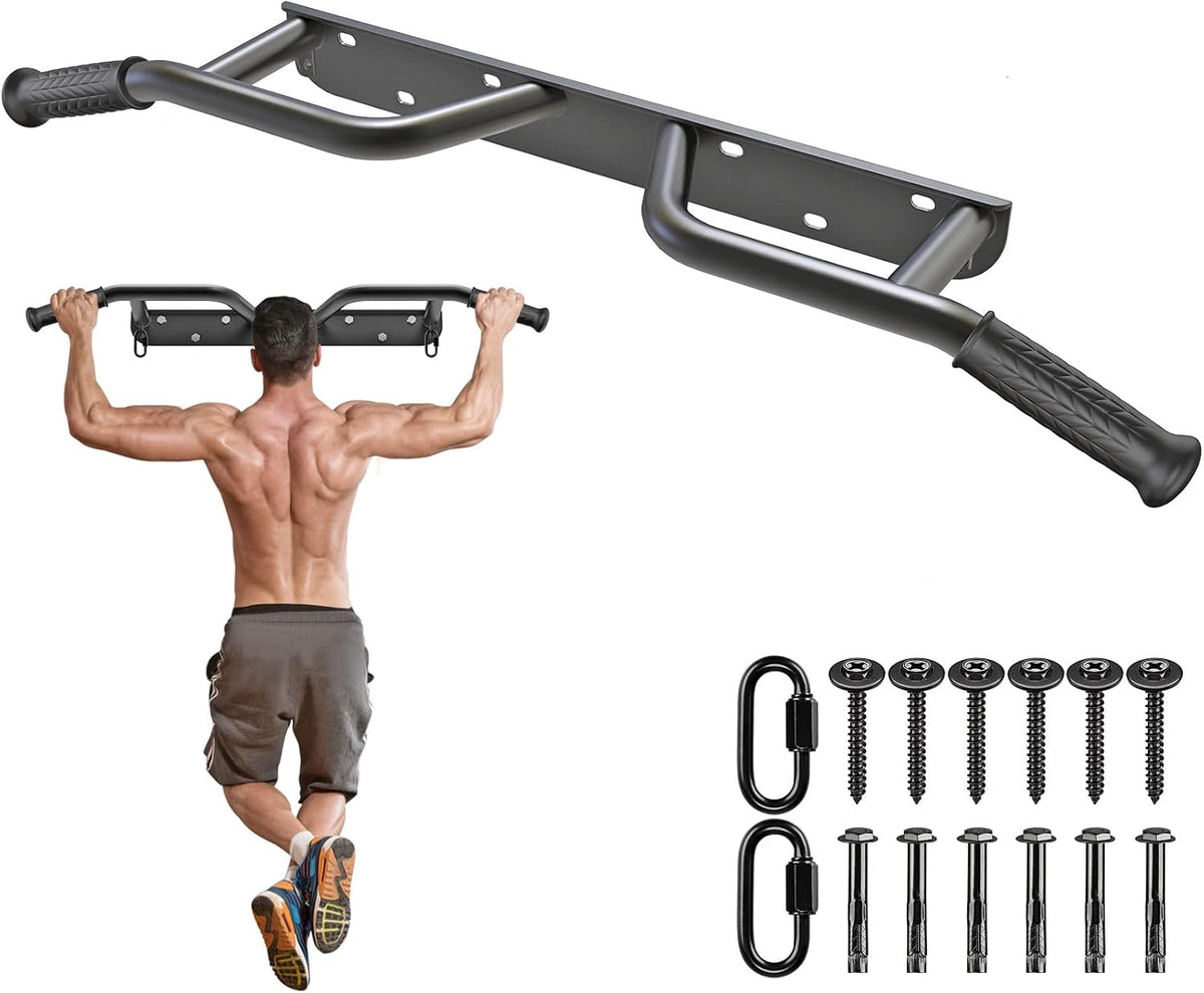 Kipika - Barra de dominadas de gran resistencia para montar en la puerta, barra multifuncional para flexiones, barra de fitness portátil para puerta, sistema de entrenamiento corporal para el hogar