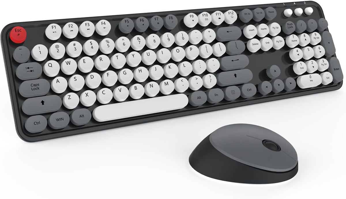 Teclado y ratón inalámbricos, KOOTOP lindo teclado y ratón, teclado...