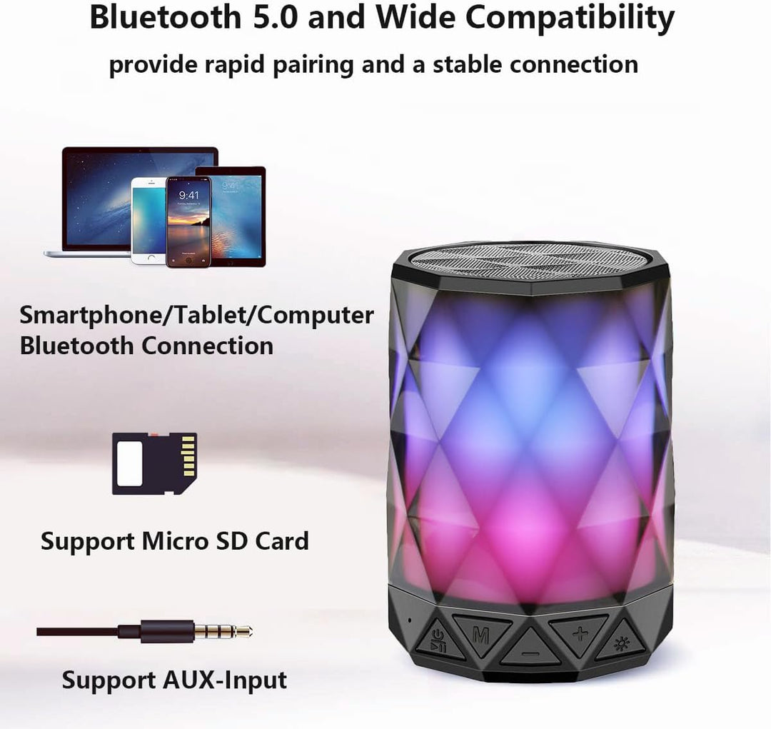 LFS Altavoces Bluetooth portátiles, luz nocturna impermeable, altav...