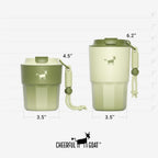 CHEERFUL GOAT Taza de café con forro de cerámica, vaso aislado de viaje de acero inoxidable con forro de cerámica, con tapa, taza a prueba de fugas de 10 onzas para café con agua caliente y fría en