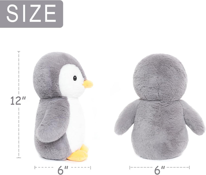 WEIGEDU Peluche de pingüino rey con ojos bordados, juguetes de pelu...