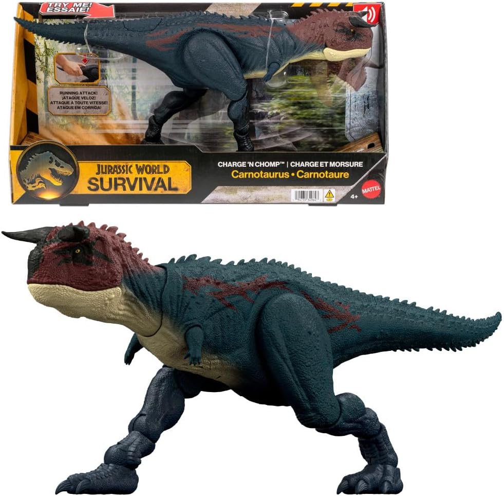 Mattel Jurassic World Charge N Chomp Carnotaurus Dinosaur Figure
