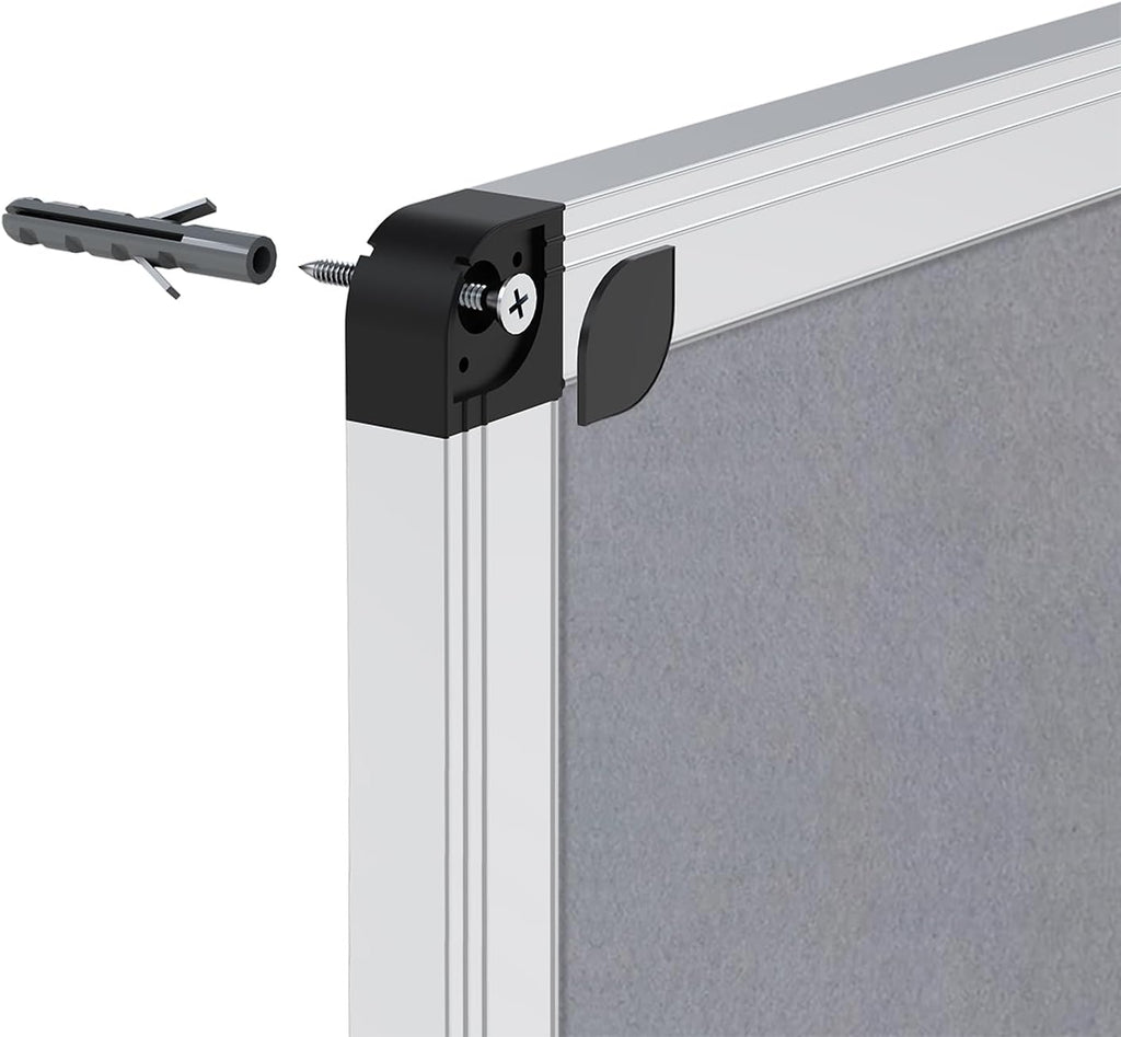 VIZ-PRO Tablero de anuncios de fieltro gris, 48 X 36 pulgadas, marco de aluminio plateado