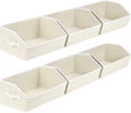 Contenedores organizadores de almacenamiento de cubos – Paquete de 6 cestas de tela para organizar, cesta de almacenamiento grande para estantes, organizadores de armario para juguetes, ropa, toallas (beige)