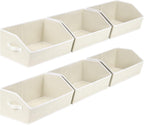 Contenedores organizadores de almacenamiento de cubos – Paquete de 6 cestas de tela para organizar, cesta de almacenamiento grande para estantes, organizadores de armario para juguetes, ropa, toallas (beige)