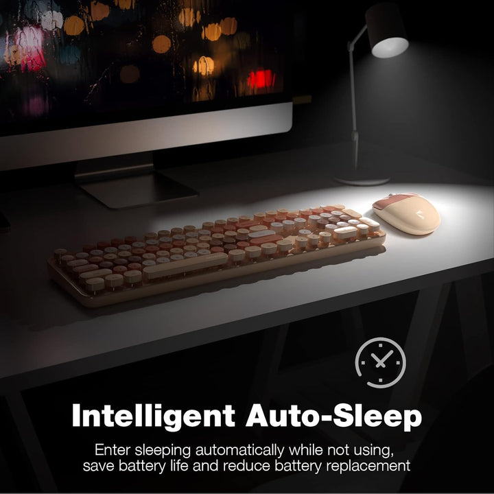 KNOWSQT - Combo de teclado y mouse inalámbrico - Teclados de tamaño...