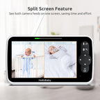 HelloBaby Monitor de Video para Bebés con Pantalla Grande IPS, 6 pulgadas