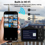 Cámara digital, cámara compacta 4K WiFi 75MP con pantalla táctil zo...