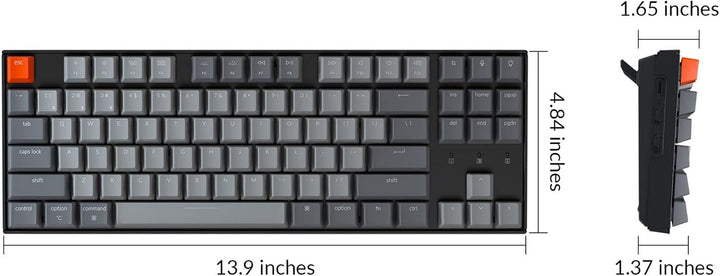 Keychron Teclado mecánico inalámbrico K8 Tenkeyless para Mac, retro...