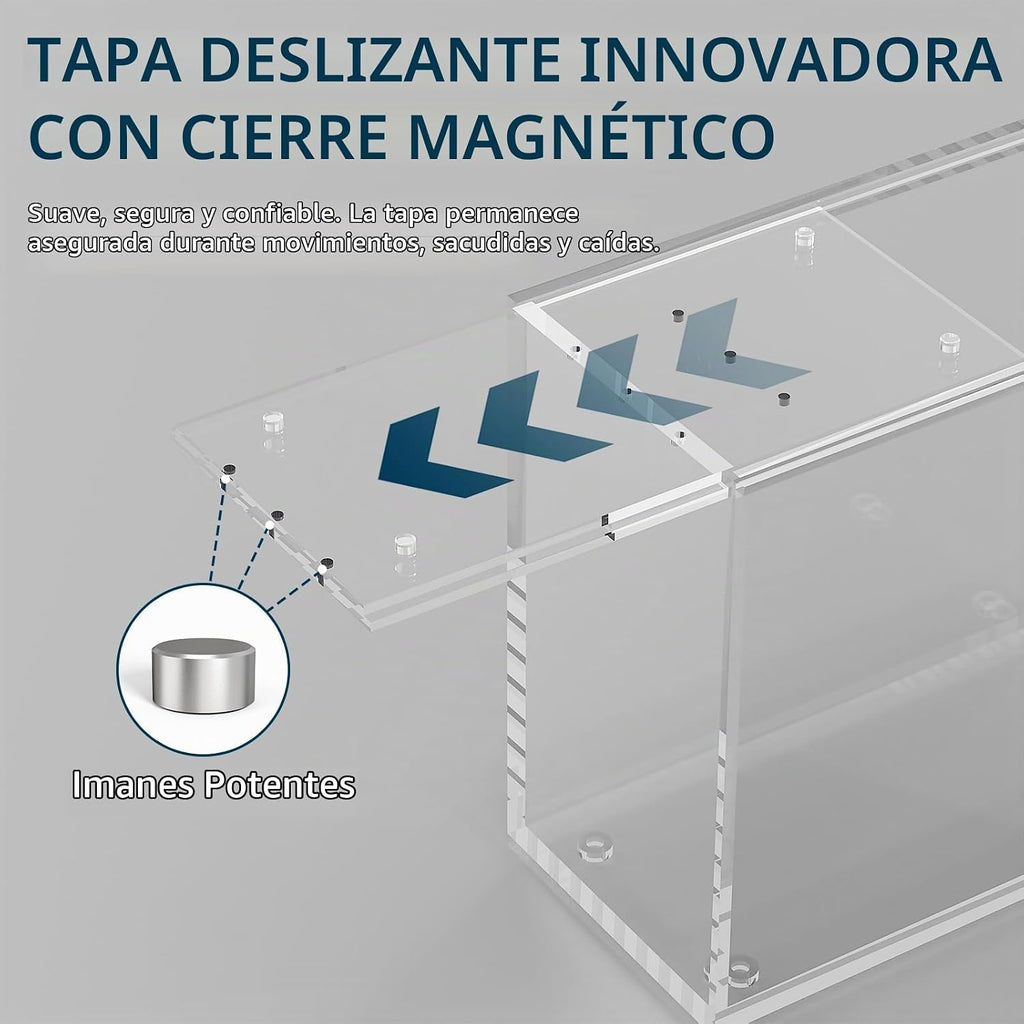 PKMN - Caja de refuerzo apilable de acrílico – Protector de caja de refuerzo PKMN con fuertes imanes deslizantes – Acrílico ultra grueso 0.197 in + 0.197 in compatible con cajas de refuerzo PKMN – 1 unidad