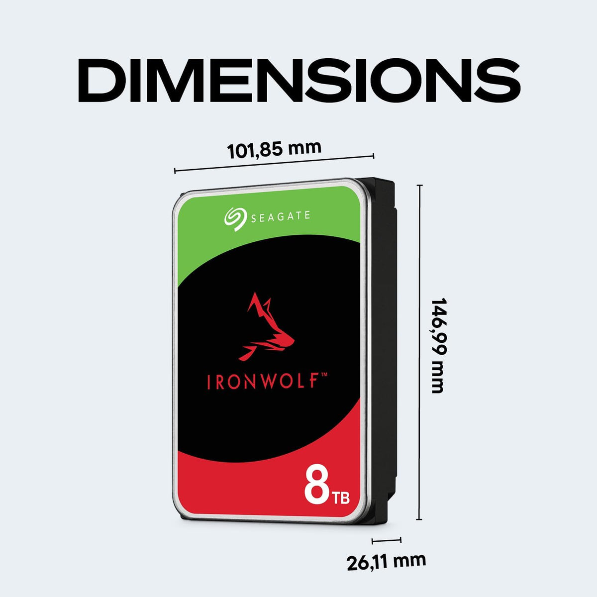 Seagate IronWolf - Disco duro interno NAS HDD de 8 TB, SATA de 3.5...