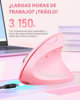 Lekvey Ratón ergonómico, ratón inalámbrico vertical, recargable 2.4...