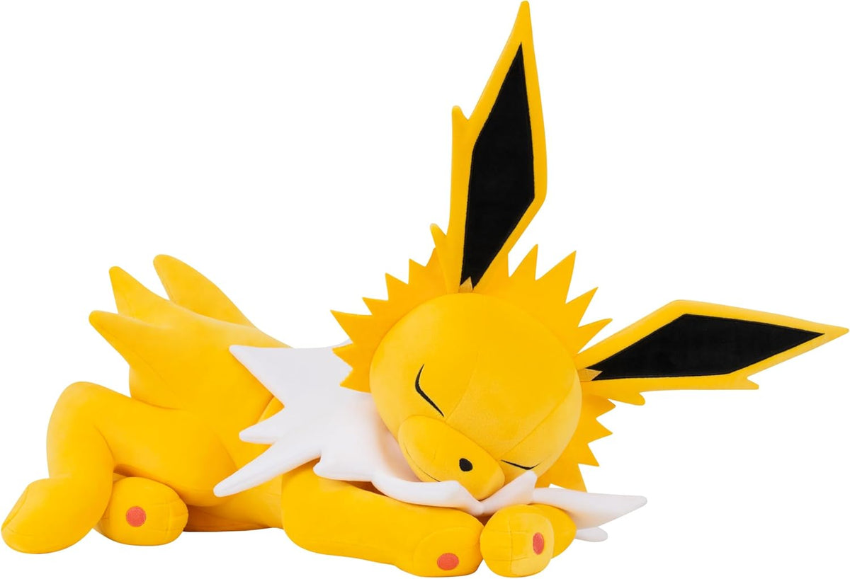 Pokemon Jolteon - Peluche para dormir, 18 pulgadas, felpa prémium en postura para dormir