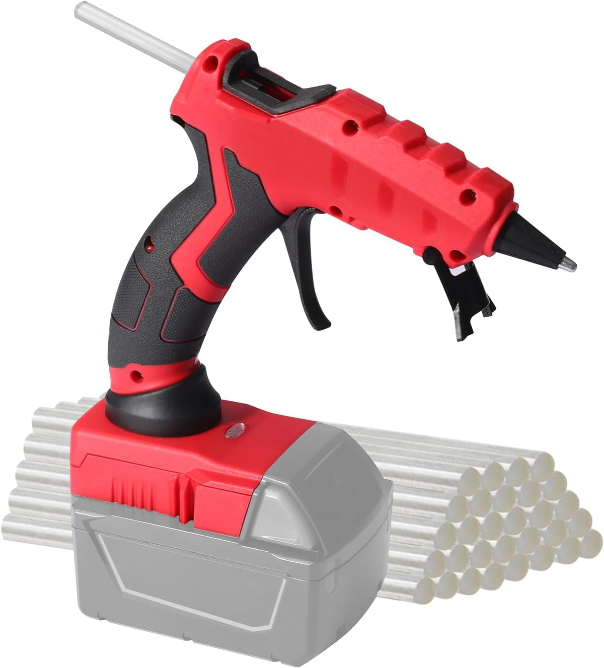 Pistola de pegamento caliente inalámbrica para batería Milwaukee de 18 V, pistola de pegamento termofusible de mano, precalentamiento rápido de 30 segundos, para artes