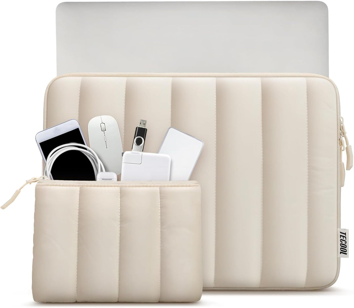 TECOOL Funda para portátil Puffy de 15.6 pulgadas, funda para portátil de