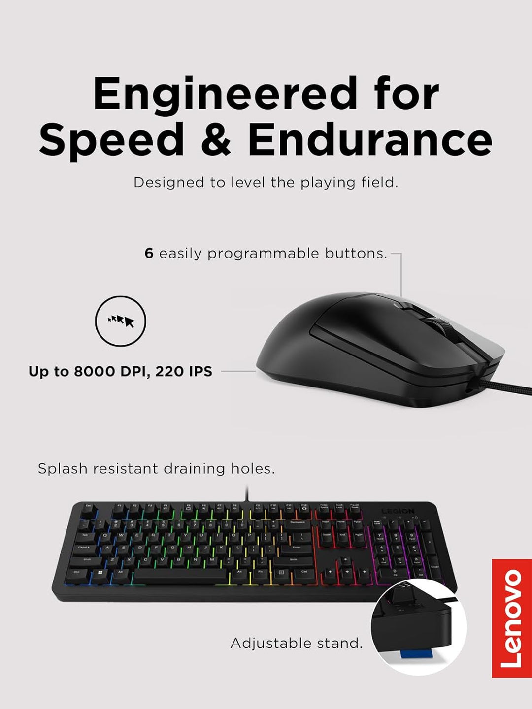 Lenovo Legion KM310 RGB - Combo de teclado y mouse para juegos con...