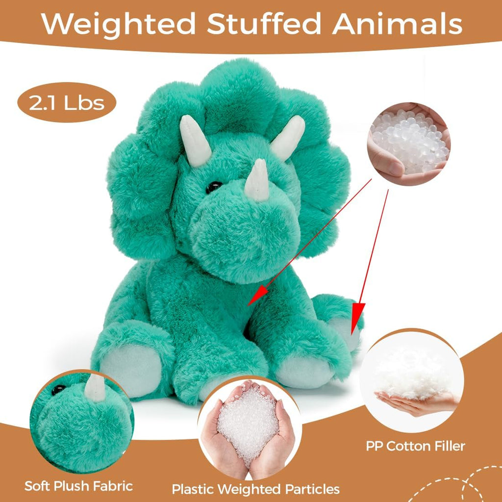 Juguete de peluche con peso de dinosaurio, lindo peluche realista