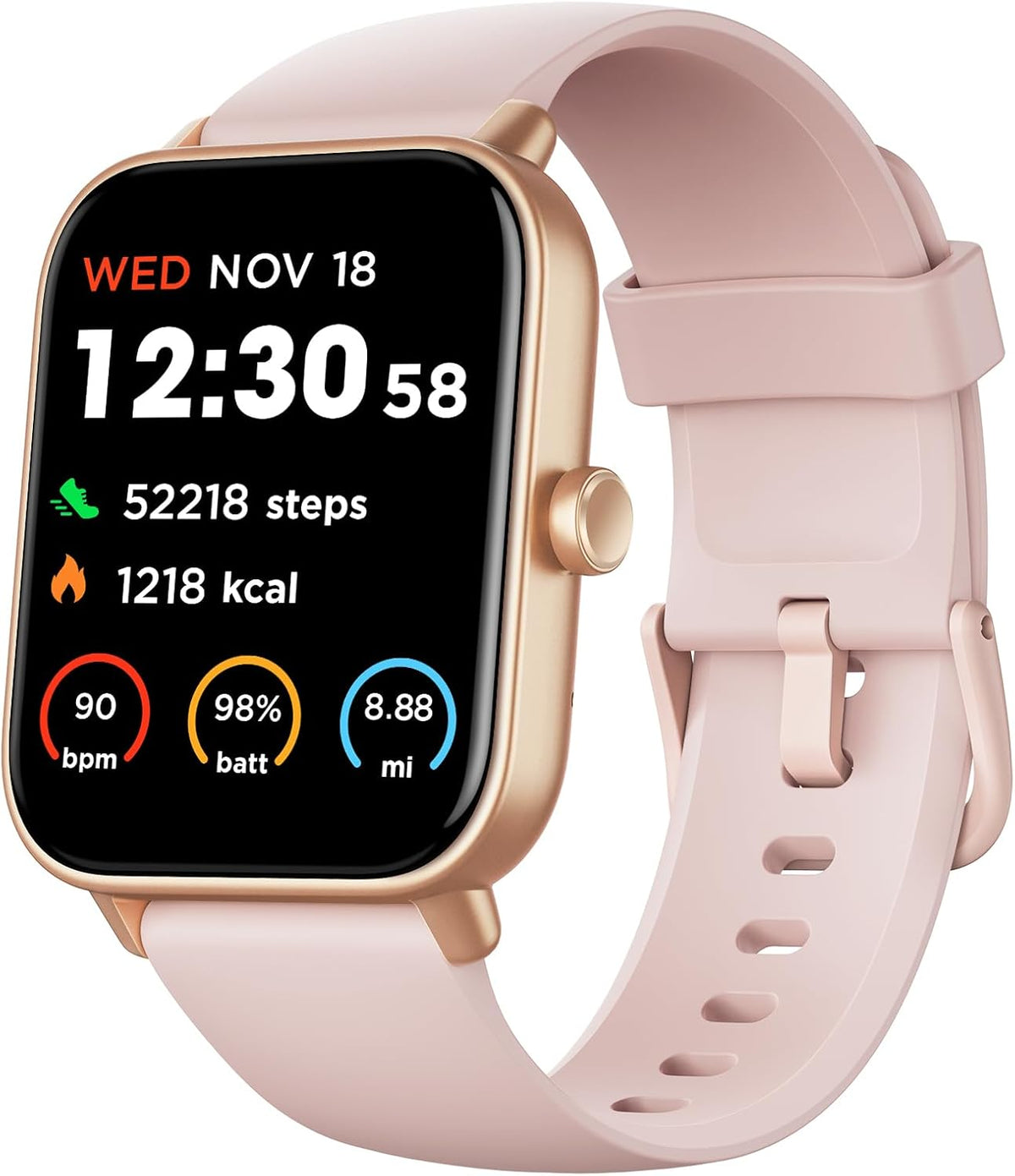 Fitpolo - Fitness Tracker con monitor de frecuencia cardíaca, reloj inteligente con pantalla táctil a color de 3.3 centímetros IP68, contador de calorías, de pasos, resistente al agua, monitorización del sueño, podómetro, relojes, rastreadores de