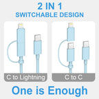 Cargador de carga rápida para iPhone 17, 16, 15, paquete de 3 cargadores USB C, cable Lightning de 6 pies y cable USB C tipo C para iPhone 17/17 Plus/17 Pro Max/Air/16/16 Plus/16 Pro Max/15 Pro/14Pro