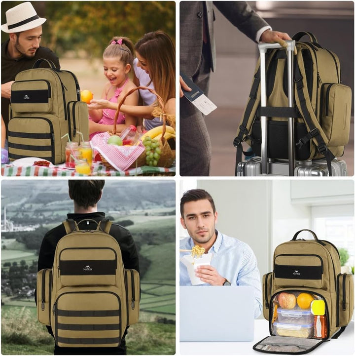 Mochila de almuerzo para hombre, mochila grande con aislamiento par...