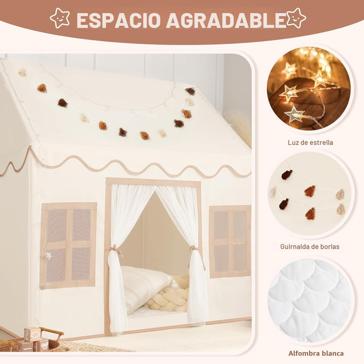 Senodeer Tienda de campaña para niños en el interior: con alfombra,...