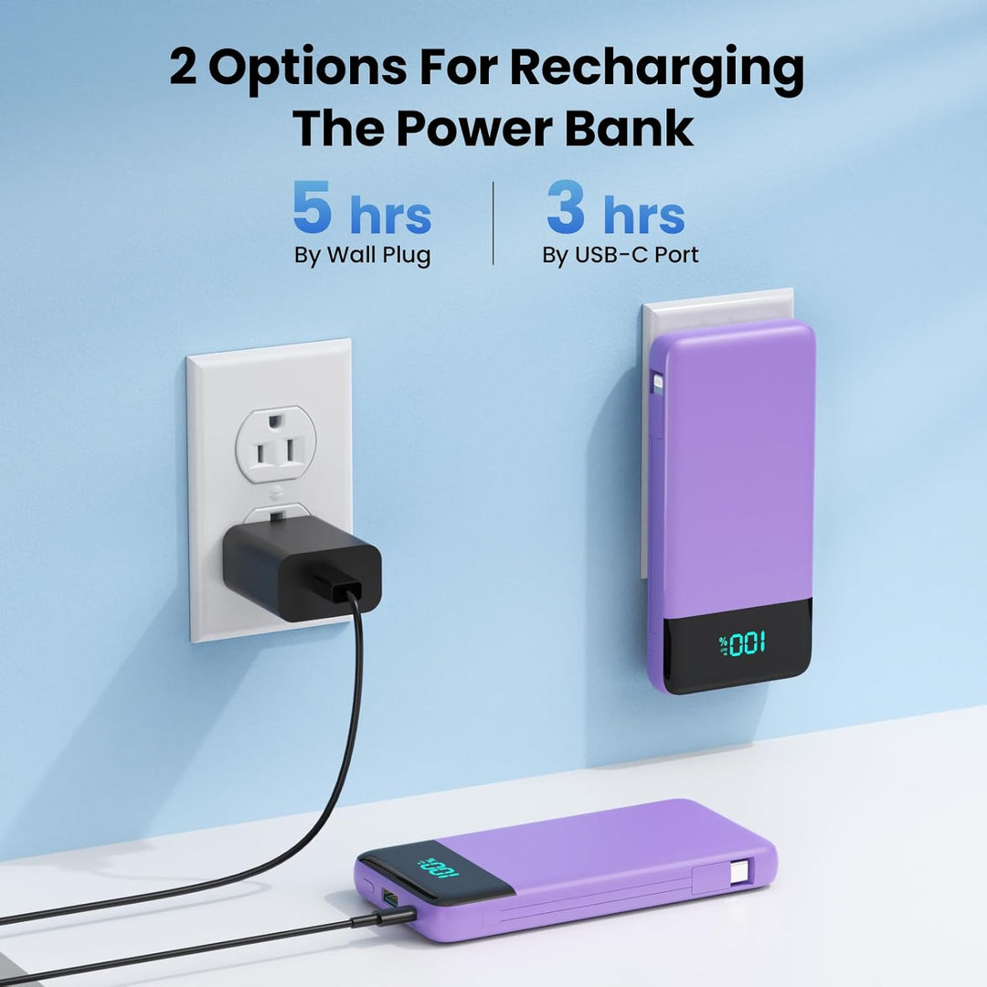 Cargador portátil para iPhone, 13800 mAh, banco de energía delgado...