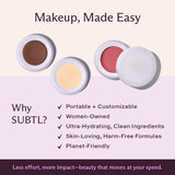 Subtl - Pila de maquillaje 3 en 1, bronceador crema, iluminador en...