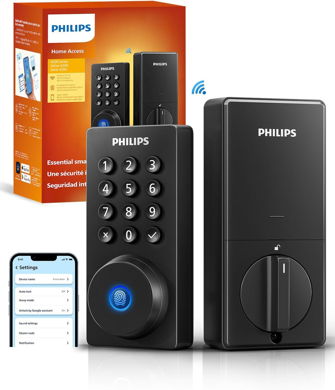 Cerradura de puerta Wi-Fi Philips, cerradura inteligente WiFi de en...
