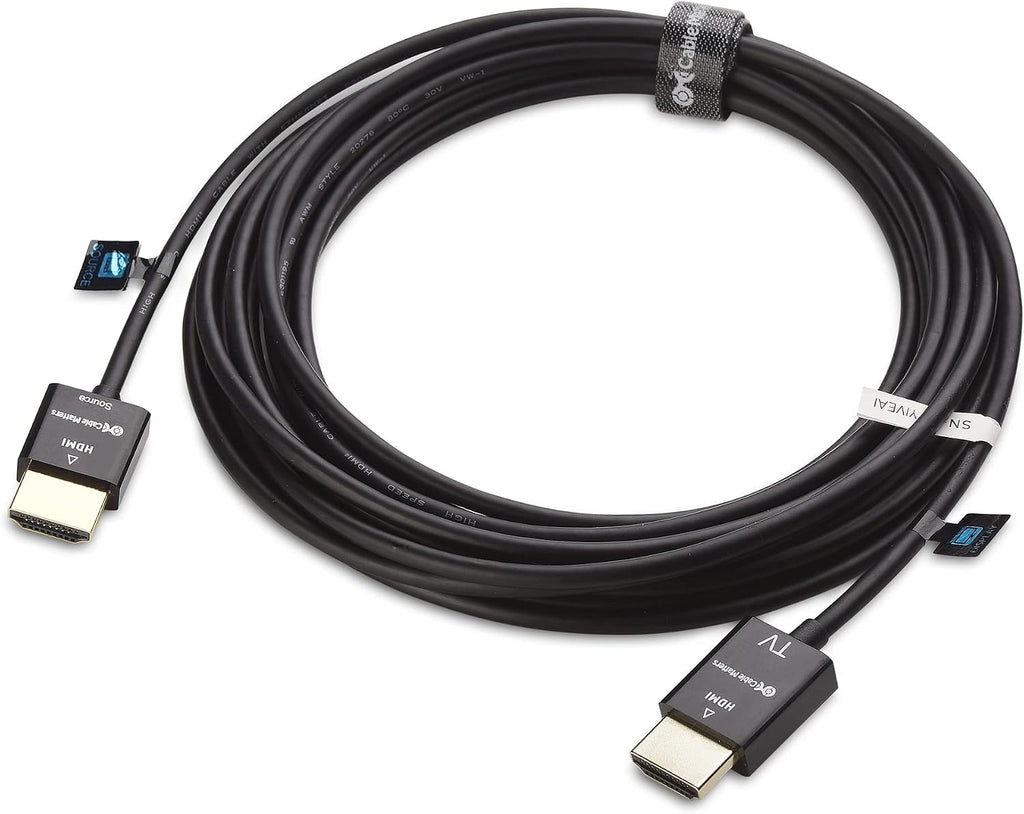 Cable Matters Cable HDMI ultrafino 4K activo, 15 pies, tecnología RedMere