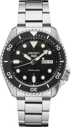 SEIKO Reloj automático para hombre – 5 deportes – calendario día/fecha, agujas y marcadores LumiBrite y bisel giratorio, 328.1 ft resistente al agua