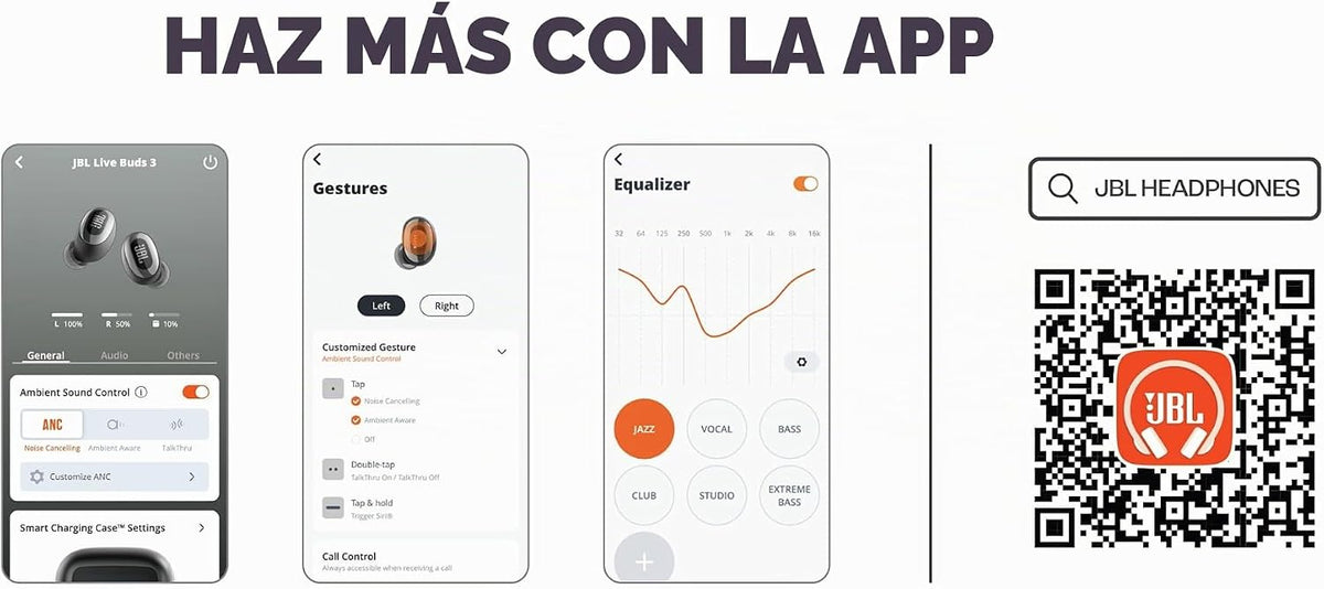 JBL Live Buds 3 - Cancelación de ruido tipo 'bud' - Negro