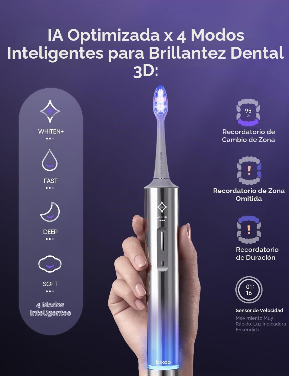 Cepillo de dientes eléctrico recargable Brush PRO para