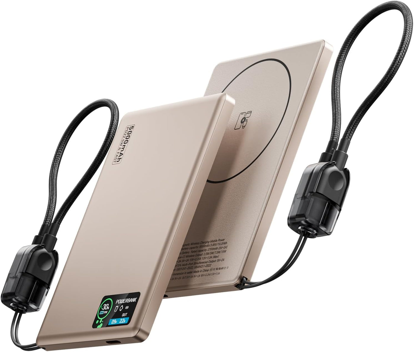 [Paquete de 2] Cargador portátil magnético para iPhone, 0.3 pulgada...