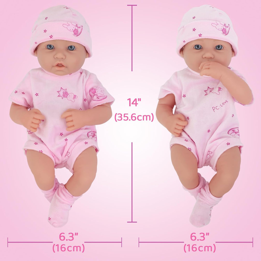 UNICORN ELEMENT Muñeca de bebé de 14 pulgadas con juego de accesori...