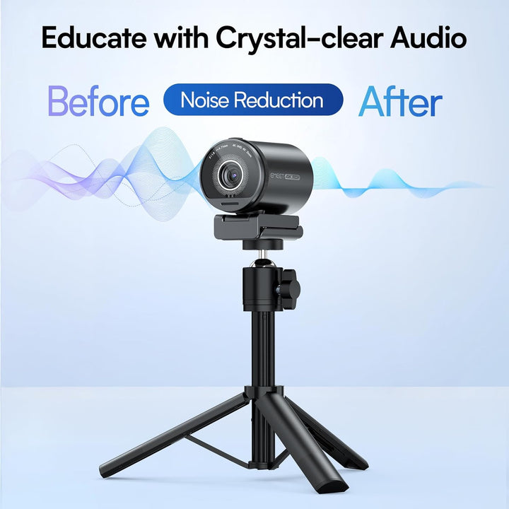 EMEET SmartCam S800-4K Webcam con trípode para transmisión, sensor...