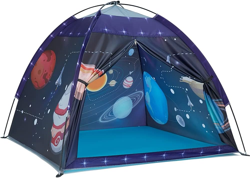 Mnagant Space World Play Tent - Casa de juegos con cúpula de galaxia para niños y niñas, juego imaginativo, tienda emergente para niños, diversión en interiores/exteriores, regalo perfecto para niños