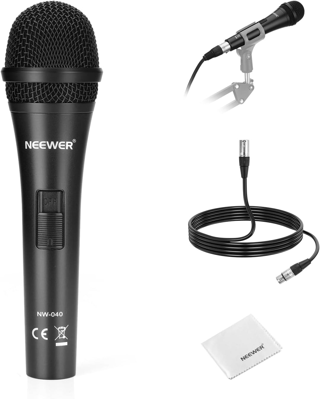 NEEWER NW-040 Micrófono dinámico cardioide con cable XLR, carcasa d...