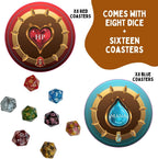 Do or Drink Wizards Tavern Strategy - Juego de cartas para beber para adultos de 21 años en adelante, juego de fiesta de fantasía caótica con hechizos, dados y posavasos | 2 a 8 jugadores, 170 cartas