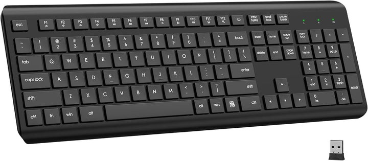 EDJO Teclado inalámbrico teclado silencioso USB