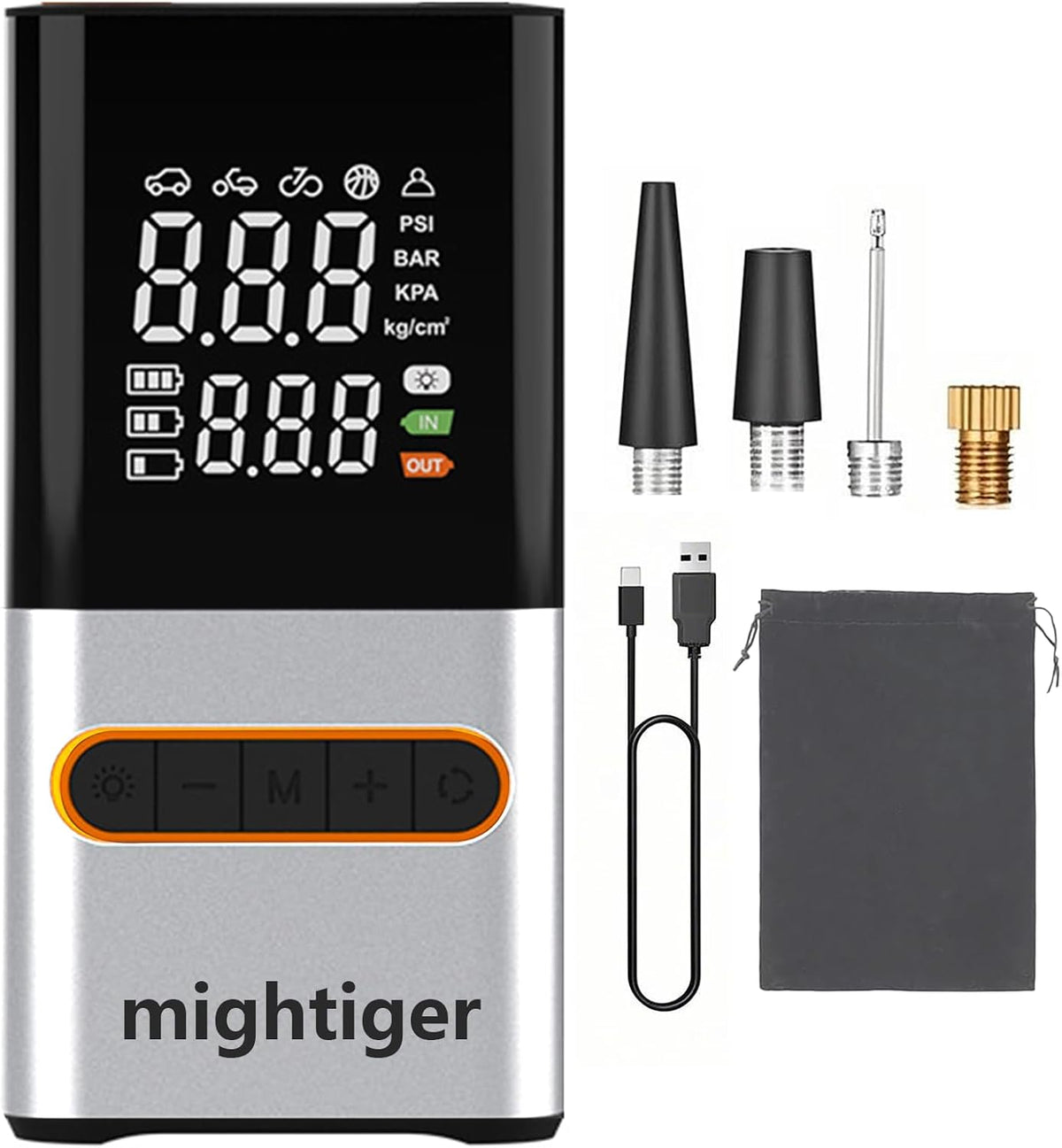 Mightiger Inflador de Neumáticos Compresor de Aire Portátil Bomba d...