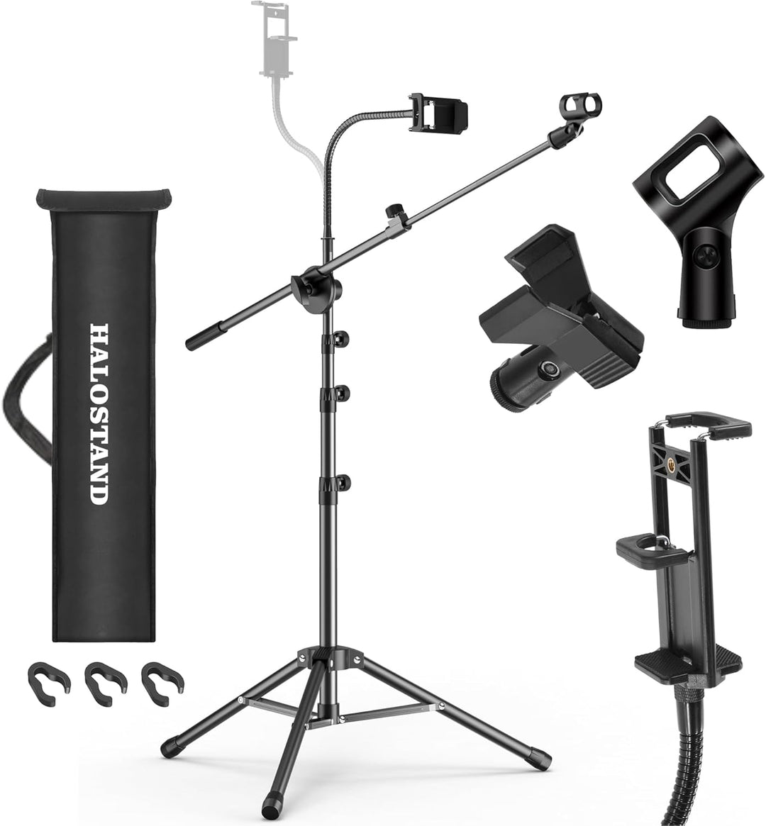Soporte de micrófono con clip para IPAD, soporte de micrófono plega...