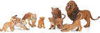 Juguetes de figuras de animales de zoológico de safari, 14 piezas realistas de animales de la selva, animales africanos de plástico salvajes con león, juego educativo de elefante para niños pequeños